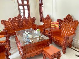 bàn trà nguyên khối gỗ hương đá