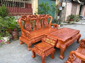 bộ bàn ghế phòng khách gỗ hương đá