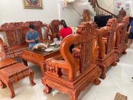 Mẫu bàn ghế Minh quốc voi đục 2 mặt