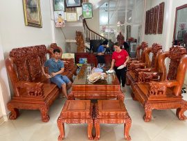 bộ bàn ghế quốc voi gỗ hương đá