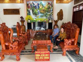 bộ bàn ghế nghê bảo đỉnh gỗ hương đá