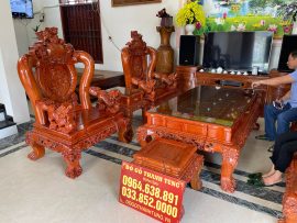 bộ bàn ghế phòng khách gỗ hương