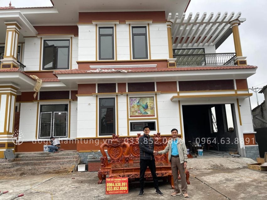 bộ bàn ghế minh quốc nghê đỉnh gỗ hương
