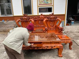 bàn trà minh quốc gỗ hương đá