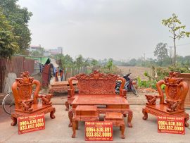 bàn ghế phòng khách gỗ hương đá