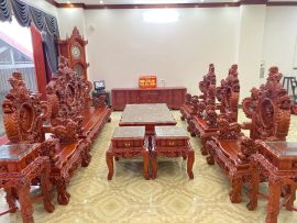 bàn ghế rồng đỉnh hàng đục tay