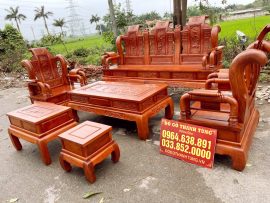 bộ bàn ghế gỗ hương đá sang trọng