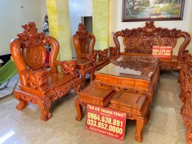 bàn ghế phòng khách gỗ hương đá