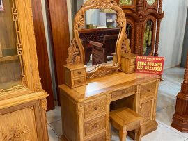bàn trang điểm gỗ gõ sang trọng