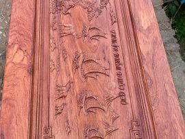 bàn trà minh quốc đục họa tiết