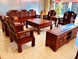 combo nội thất phòng khách gỗ hương lào