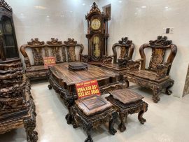 mẫu bàn ghế gỗ mun hoa