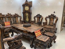 mẫu đồng hồ tứ trụ mun hoa lào