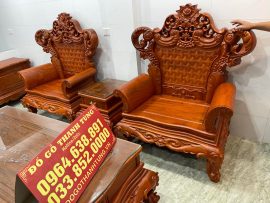 ghế đơn louis hoa hồng