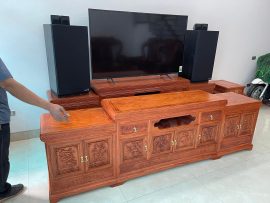 mẫu kệ tivi mõ lồi gõ hương đá