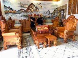 bộ bàn ghế louis hoàng gia 10 món