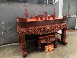 mẫu sập thờ đục tứ linh phong thủy