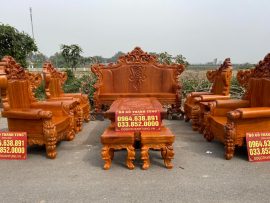 bàn ghế hoàng gia nguyên khối gỗ gõ đỏ cao cấp