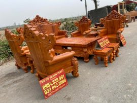 mẫu bàn ghế hoàng gia gỗ gõ đỏ nguyên khối