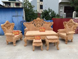 bàn ghế hoàng gia nguyên khối gỗ gõ đỏ mặt tràn 10cm