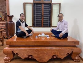 Sập chân 26 gỗ hương đá nguyên khối