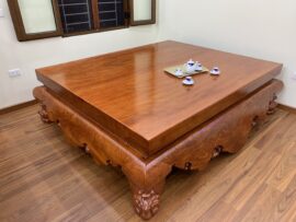 Sập tứ diện gỗ hương đá nguyên khối