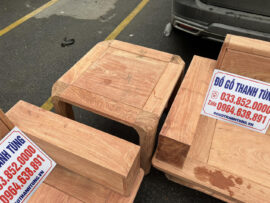 đôn góc gỗ hương đá