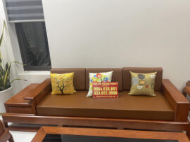 ghế băng dài kèm đệm da