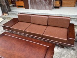 ghế băng dài kết hợp đệm da