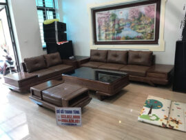 bộ sofa 5 món gỗ sồi