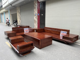 combo nội thất phòng khách gỗ sồi