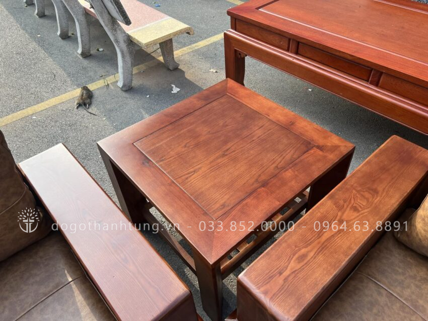 đôn góc gỗ sồi cao cấp