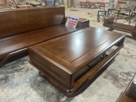 bàn trà gỗ hương đa màu óc chó