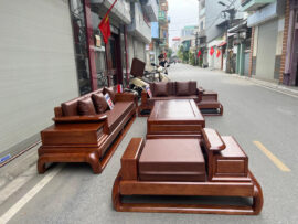 bộ sofa kèm đệm da cao cấp