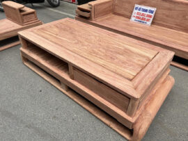 bàn trà chữ nhật gỗ hương đá