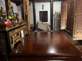 Quây sập dày 10 phân chế tác từ 100% gỗ gụ Lào, tuyển chọn vân rất kỹ lưỡng siêu vân siêu đẹp